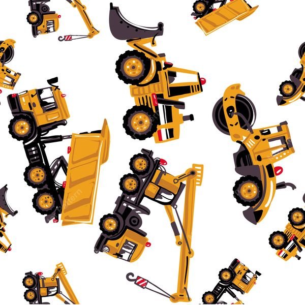 Construction Vehicles Pattern — original textile pattern for lifestyle licensing