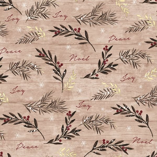 Botanical Branch Repeat Pattern — original textile pattern for botanical licensing
