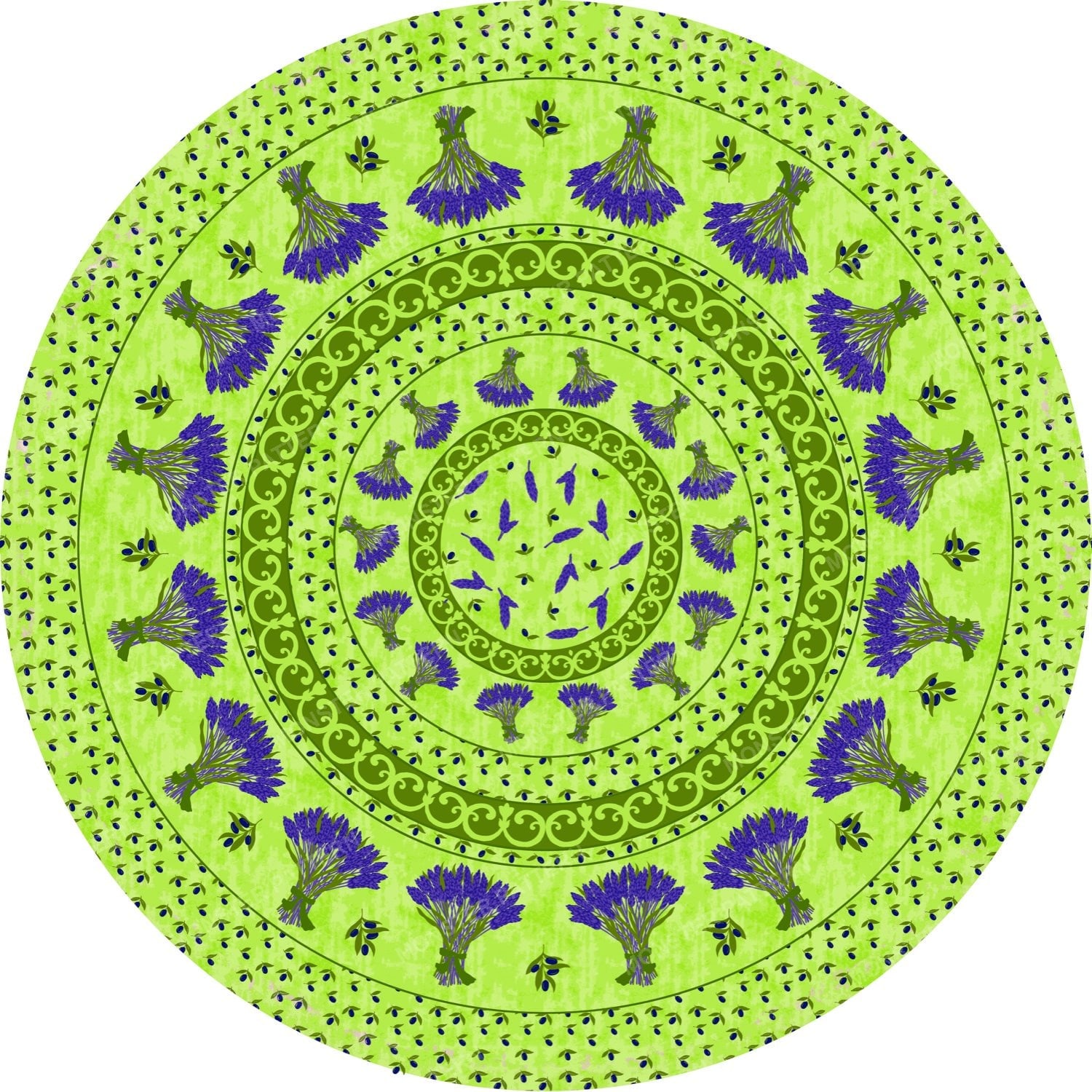 Circular Floral Mandala Pattern — original textile pattern for floral licensing
