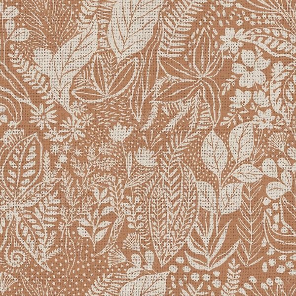 Brown Botanical Repeat — original textile pattern for botanical licensing