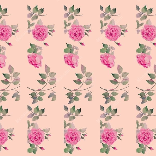 Pink Rose Repeat Pattern — original textile pattern for floral licensing