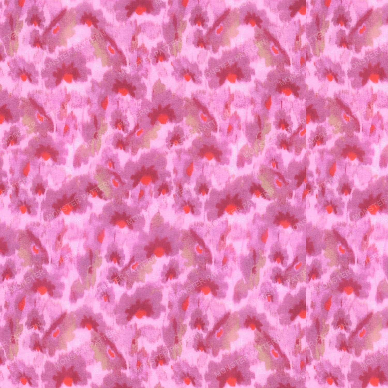 Pink Floral Watercolor Pattern — original textile pattern for floral licensing