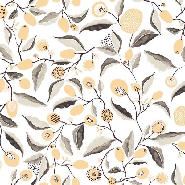 Watercolor Botanical Repeat — original textile pattern for botanical licensing