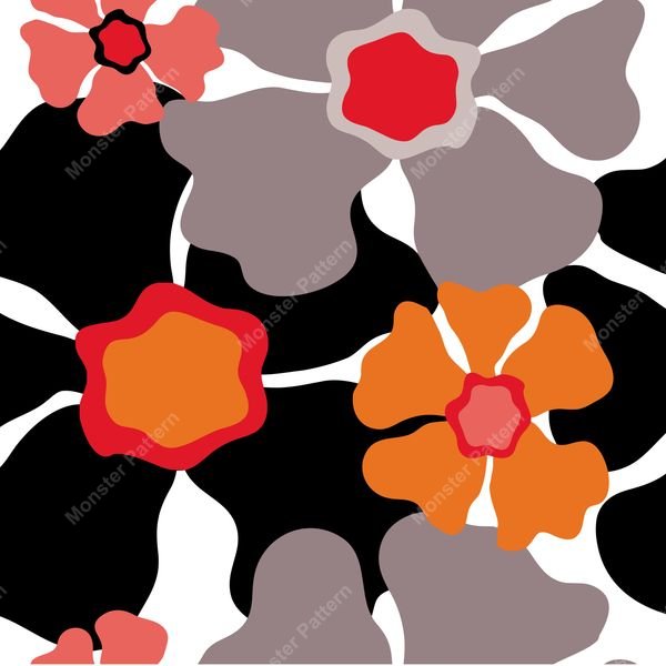 Abstract Floral Repeat Pattern — original textile pattern for floral licensing