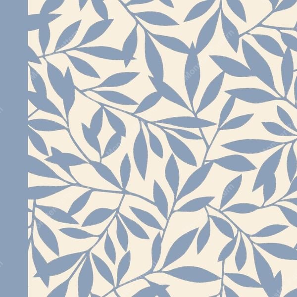 Blue Leaf Pattern — original textile pattern for botanical licensing