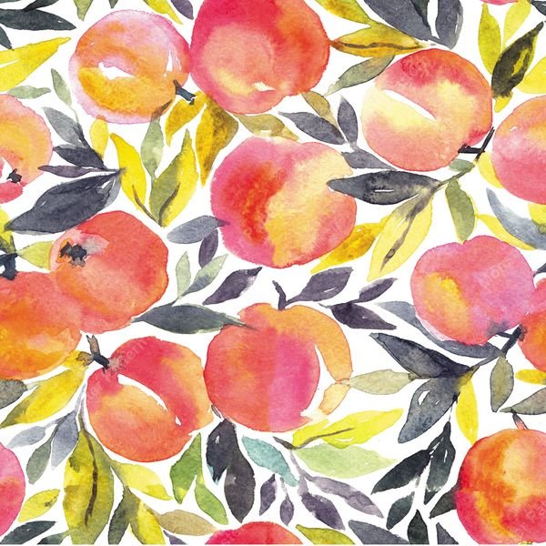 Watercolor Fruit Pattern — original textile pattern for botanical licensing