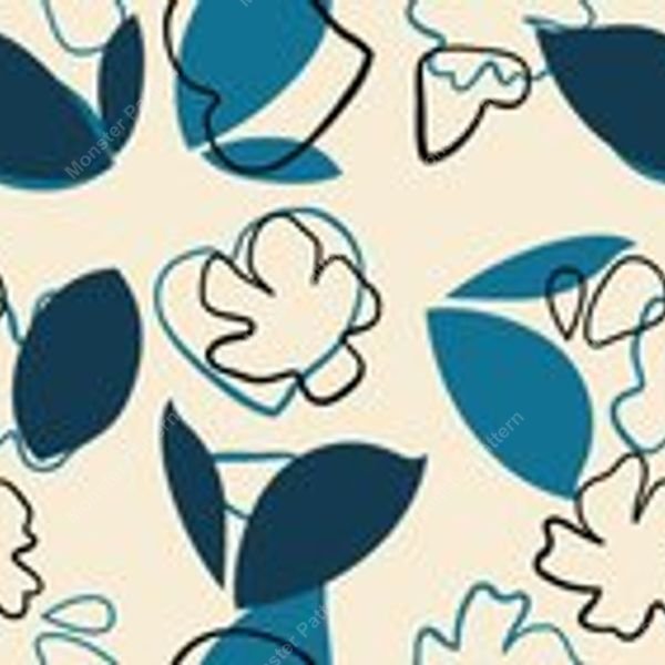 Blue and White Floral Pattern — original textile pattern for floral licensing