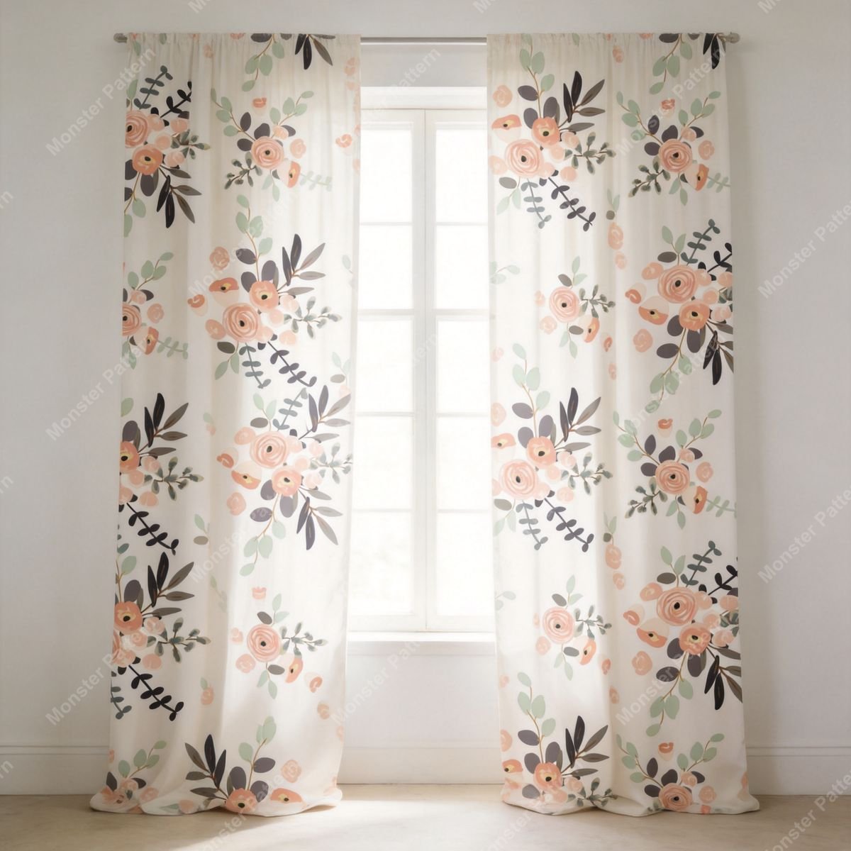 Soft Floral Repeat Pattern mockup 4
