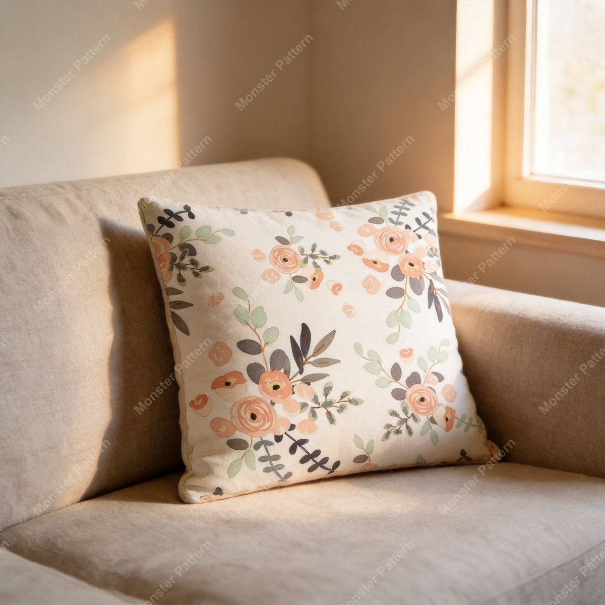 Soft Floral Repeat Pattern mockup 3