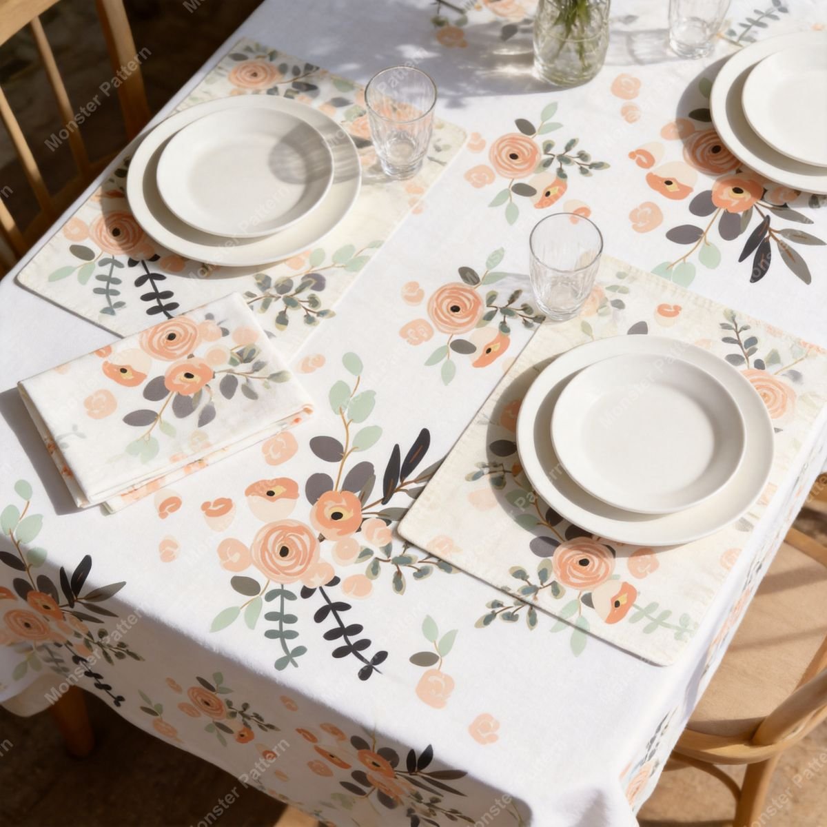 Soft Floral Repeat Pattern mockup 5