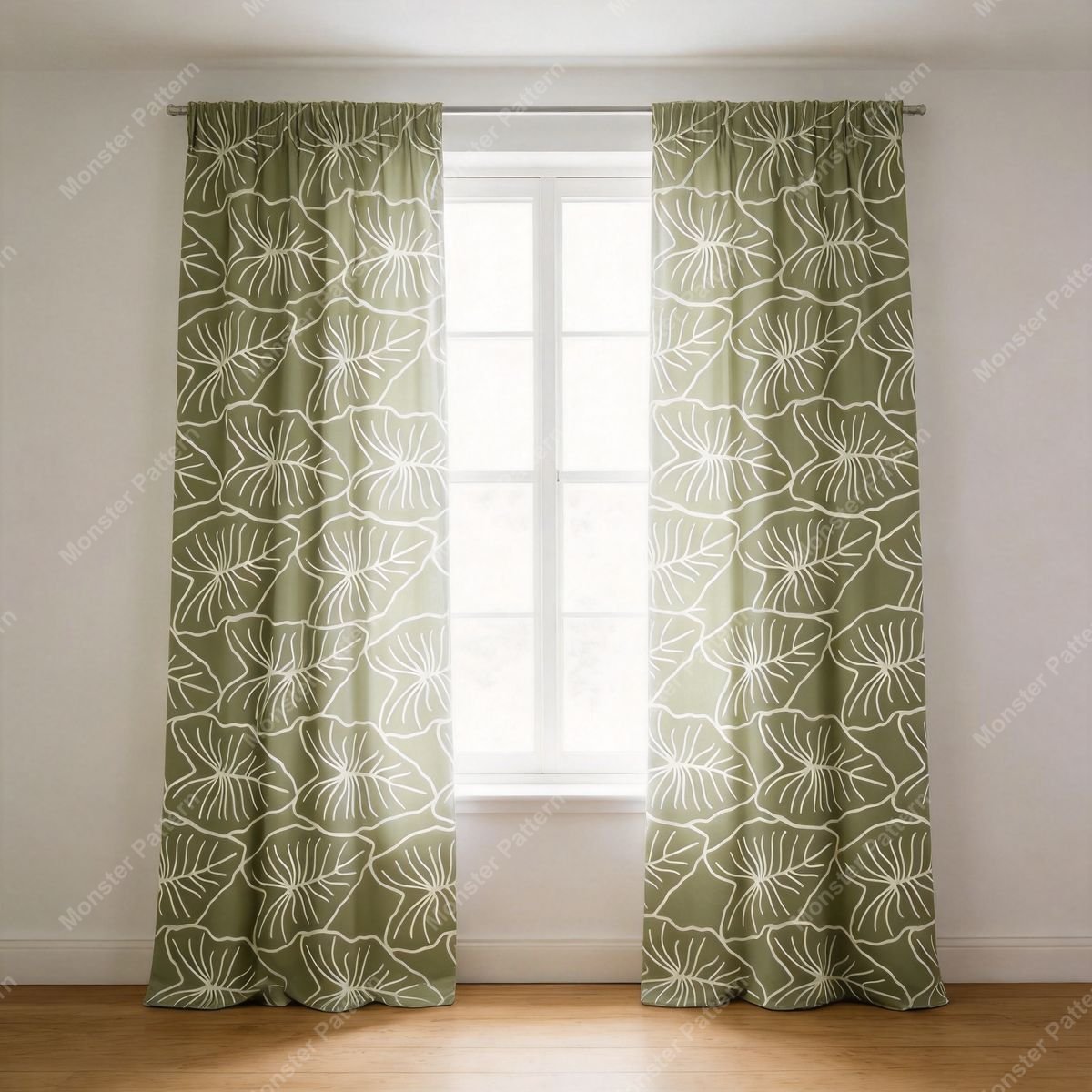 Green Leaf Repeat Pattern mockup 4