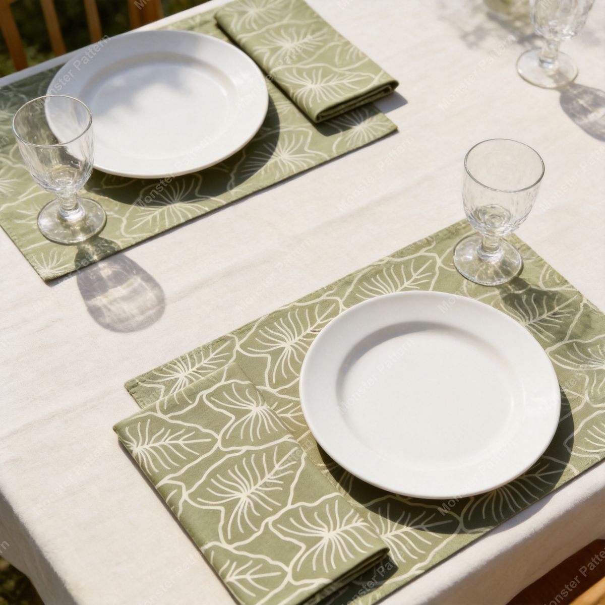 Green Leaf Repeat Pattern mockup 5