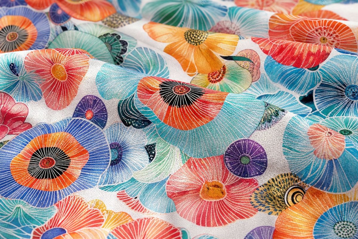Colorful Floral Repeat Pattern mockup 2
