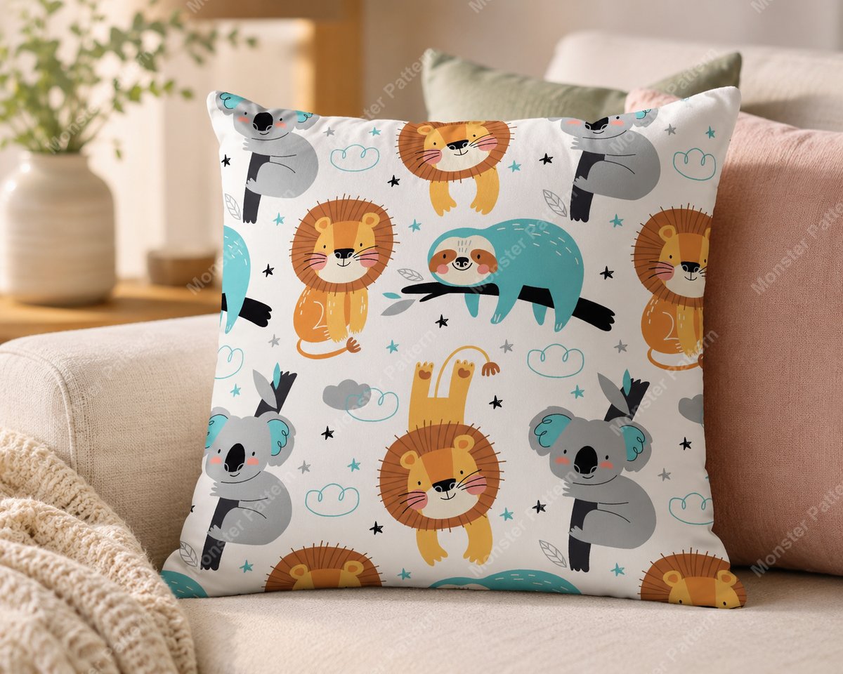 Cute Animal Repeat Pattern mockup 3