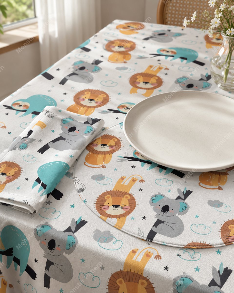 Cute Animal Repeat Pattern mockup 4