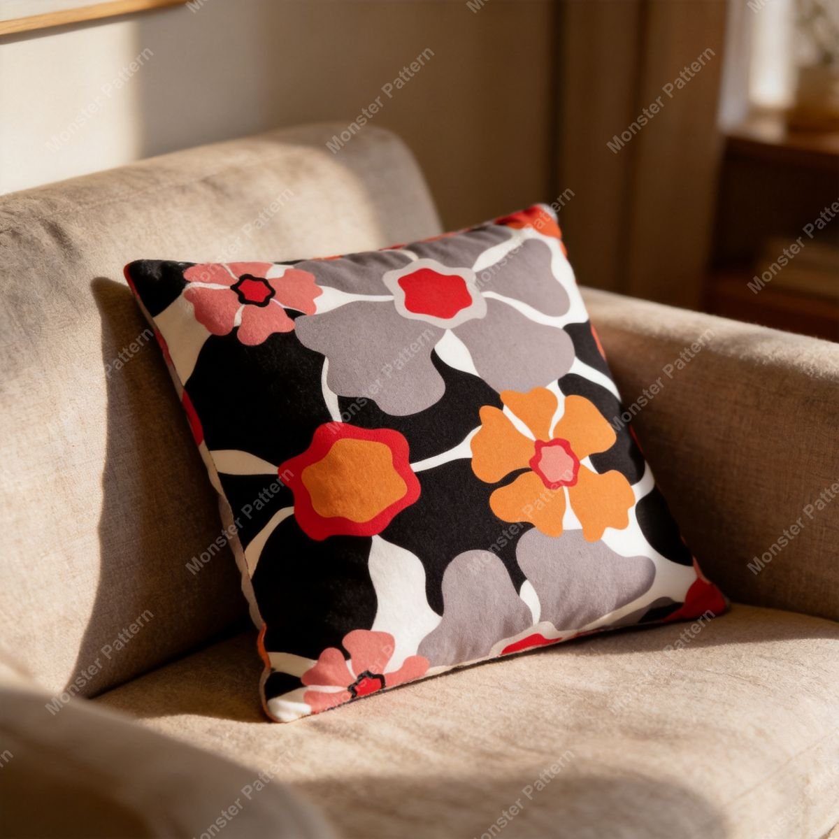 Abstract Floral Repeat Pattern mockup 3